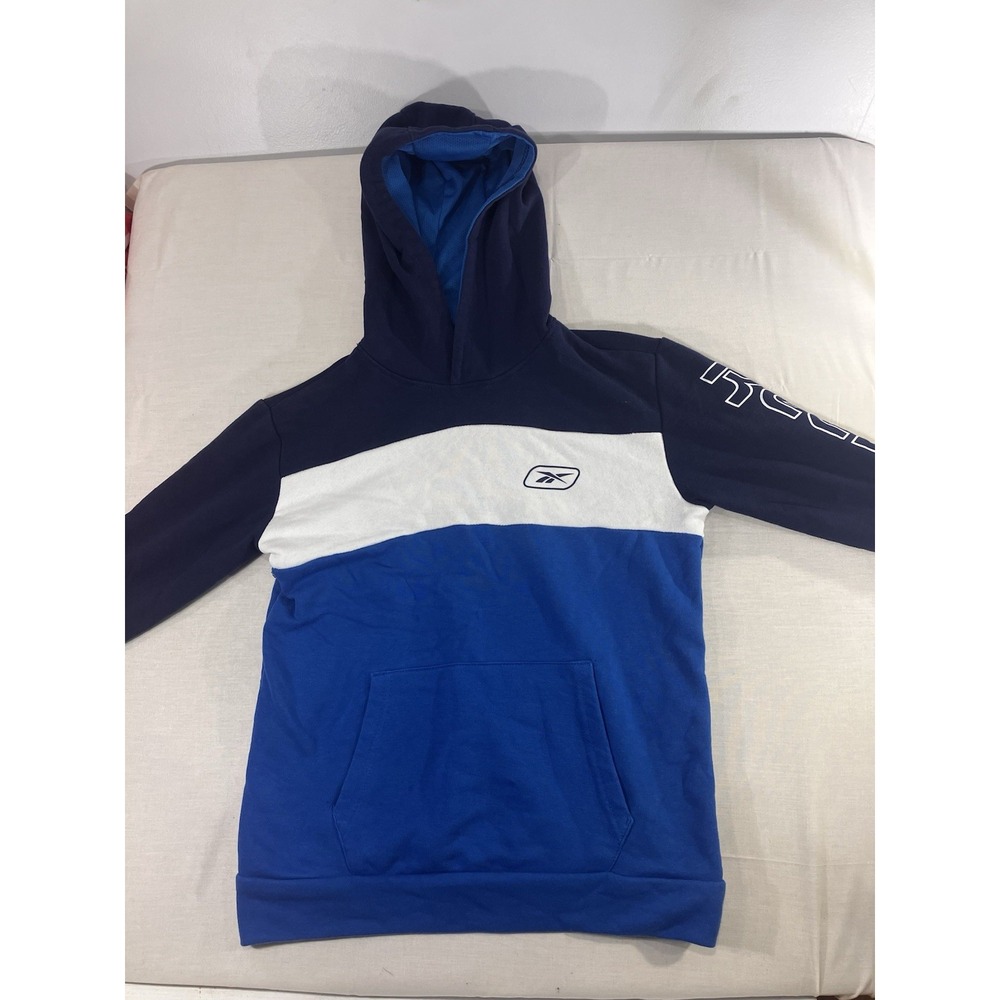Reebok- Boys Hoodie Sz 10-12 Youth/Medium, Color Blue/Navy/White with Logo